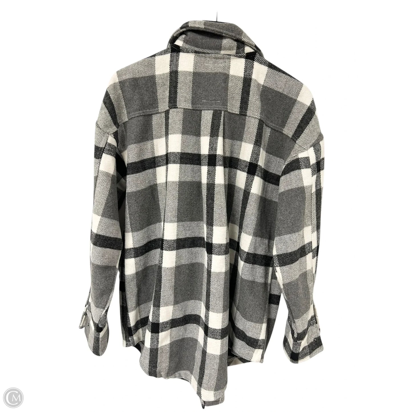 Jacket Shirt By Cmc In Grey & White, Size: S