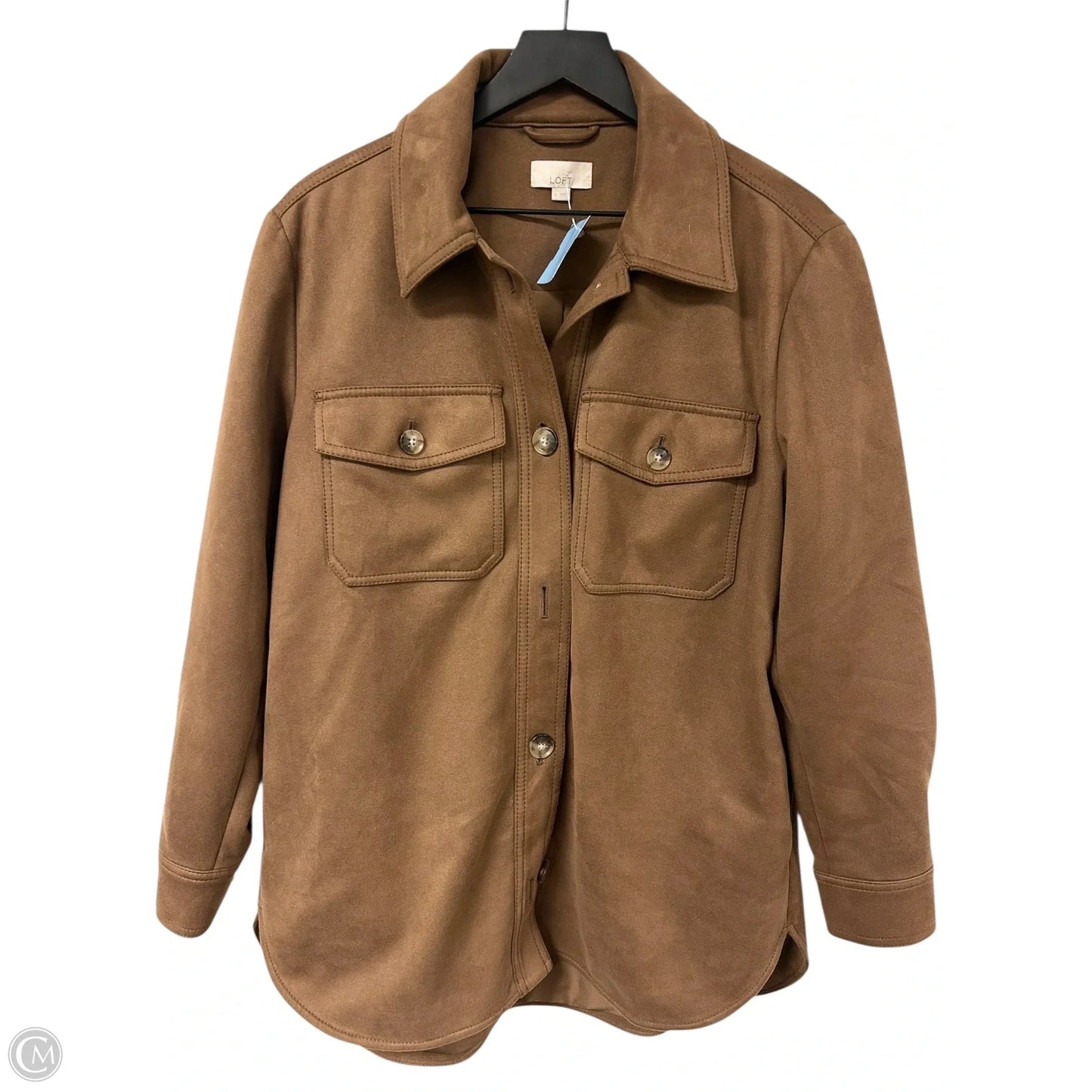 Jacket Shirt By Loft In Brown, Size: M