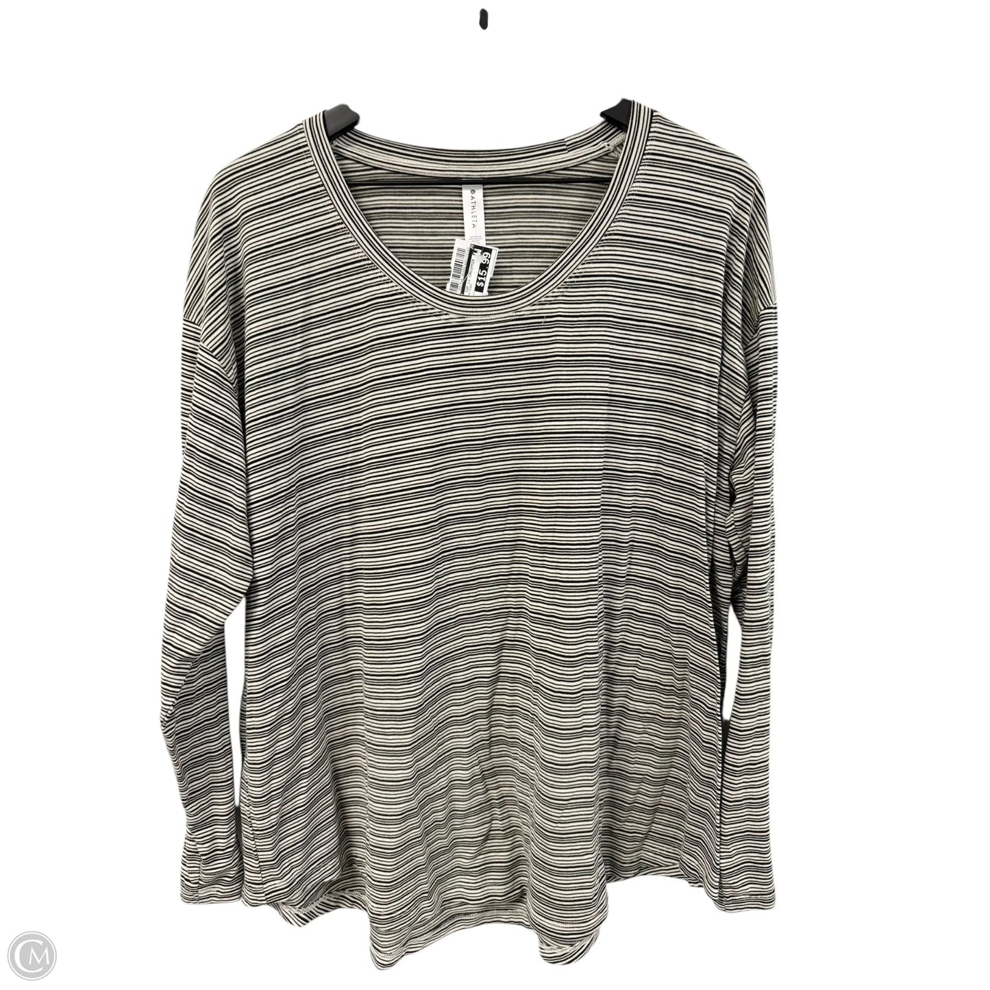 Athletic Top Long Sleeve Crewneck By Athleta In Striped Pattern, Size: 1x