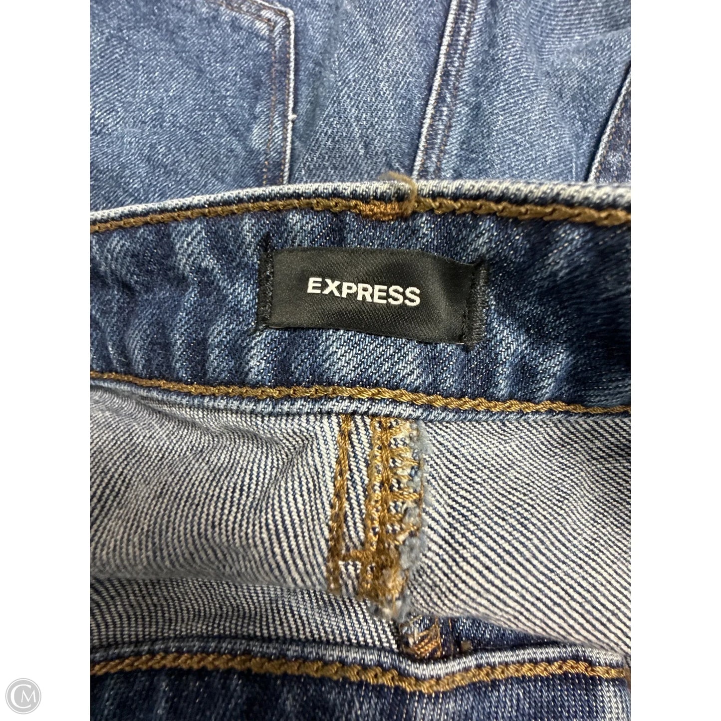 Jeans Wide Leg By Express In Blue Denim, Size: 16l