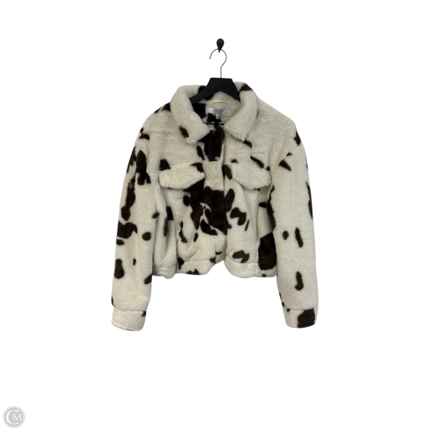Jacket Faux Fur & Sherpa By Stoosh In Brown & White, Size: L