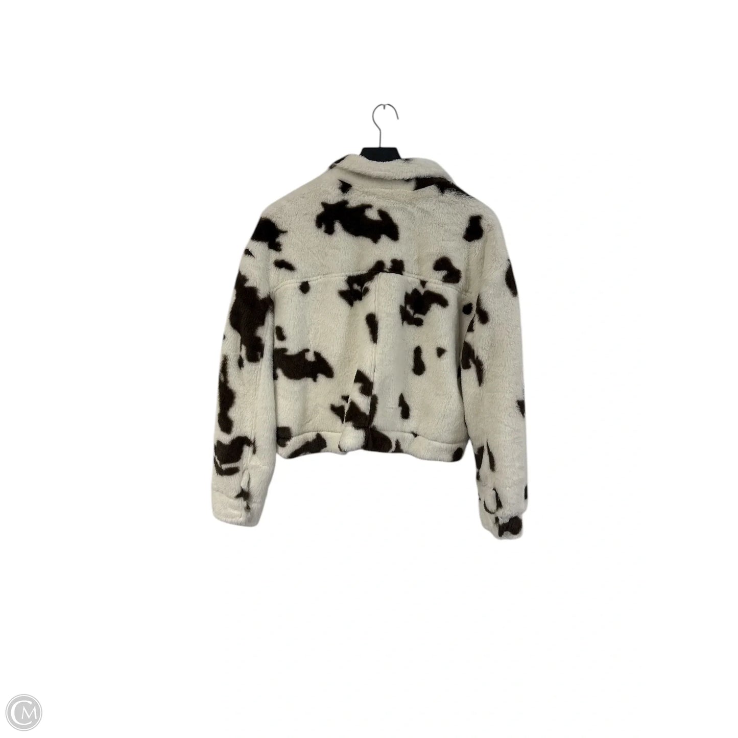 Jacket Faux Fur & Sherpa By Stoosh In Brown & White, Size: L