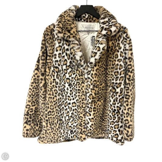 Coat Faux Fur & Sherpa By Hayden La In Leopard Print, Size: S