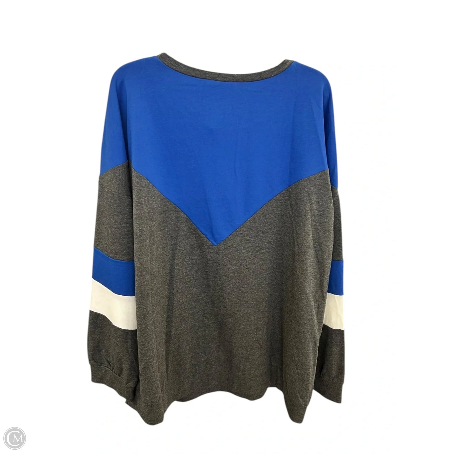 Top Long Sleeve By Clothes Mentor In Blue & Grey, Size: 3x