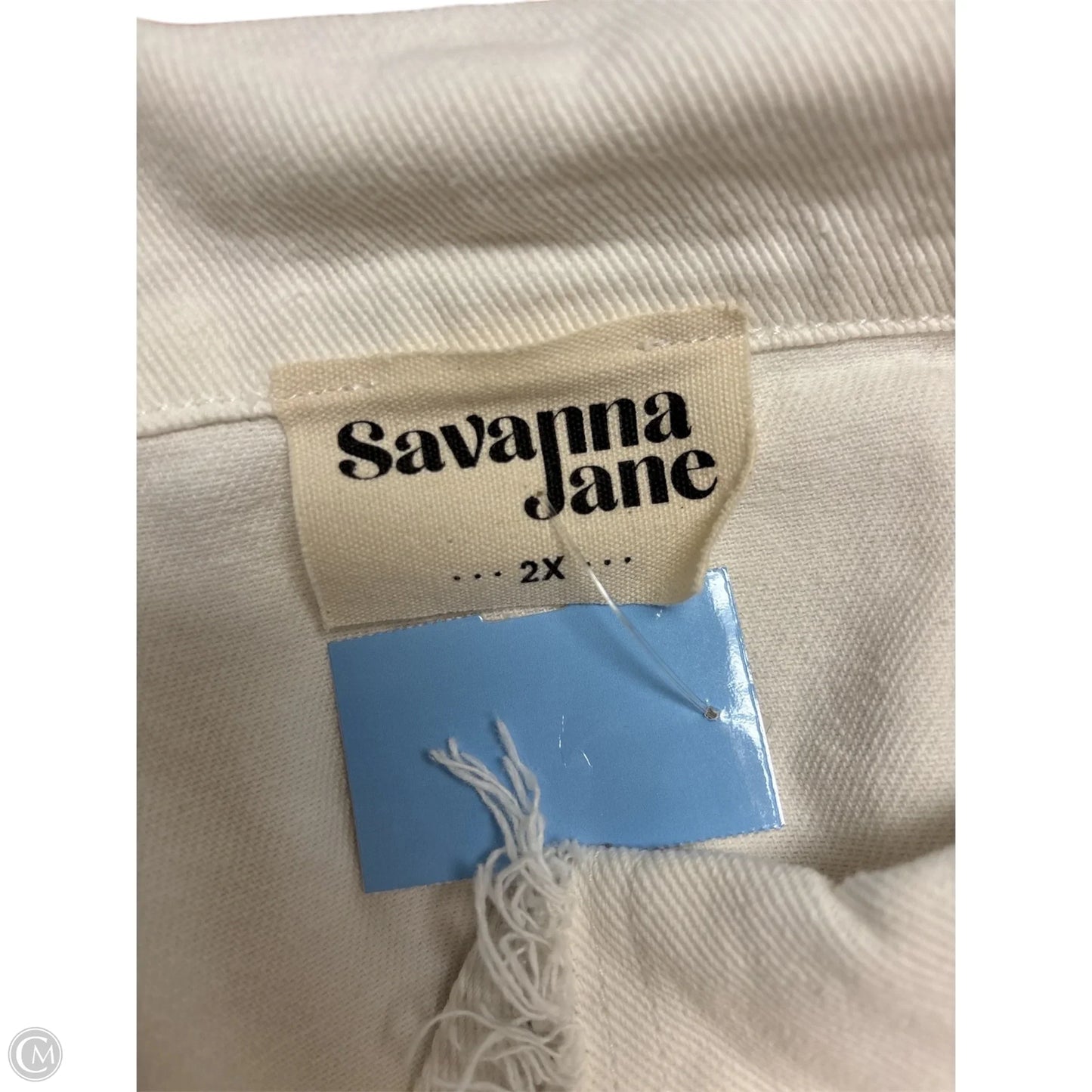 Jacket Denim By Savanna Jane In White Denim, Size: 2x