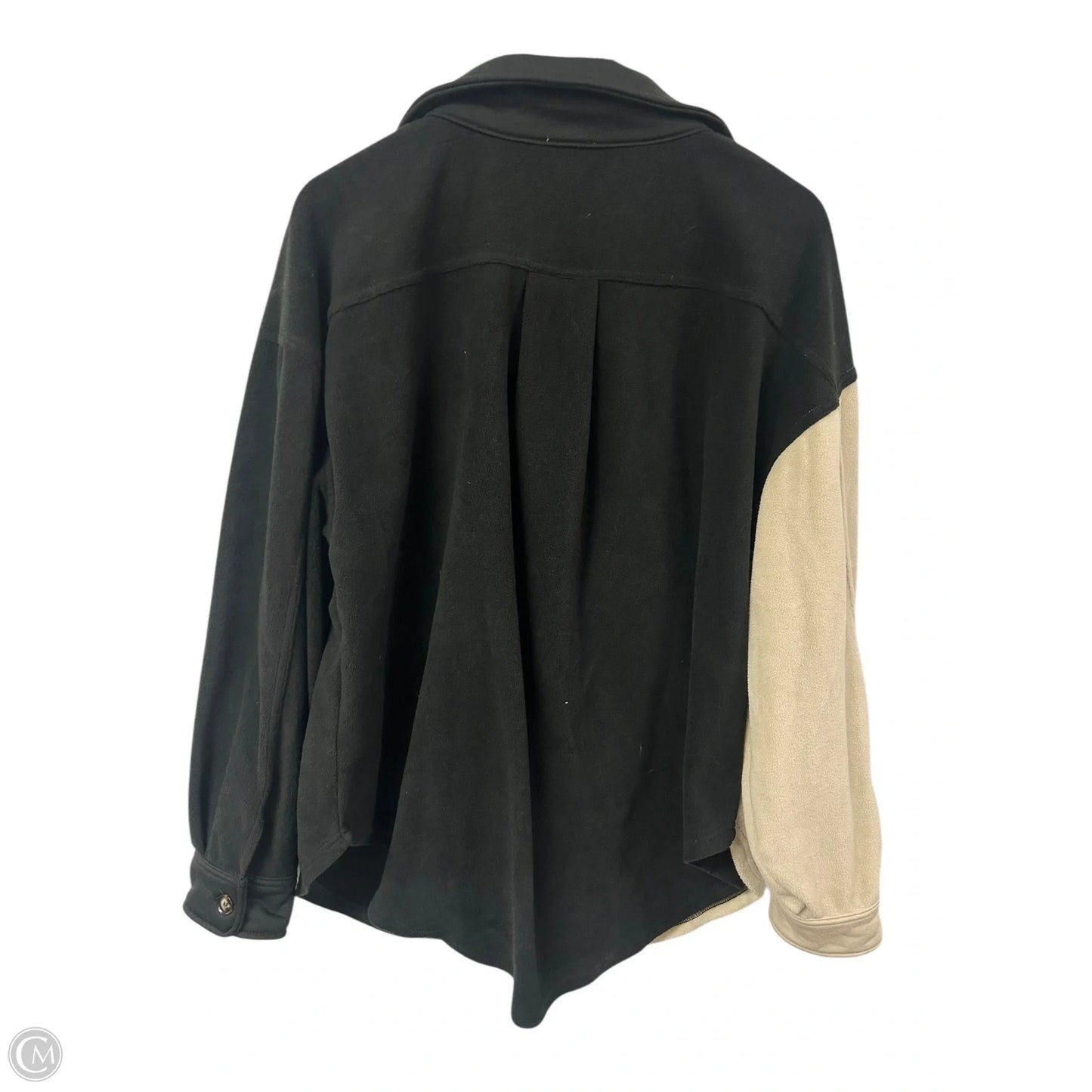 Jacket Shirt By Bibi In Black & Cream, Size: L