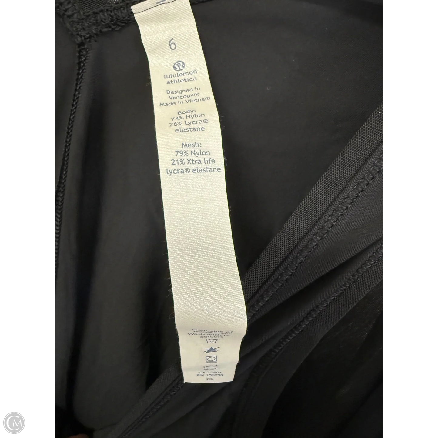 Athletic Tank Top By Lululemon In Black, Size: 6