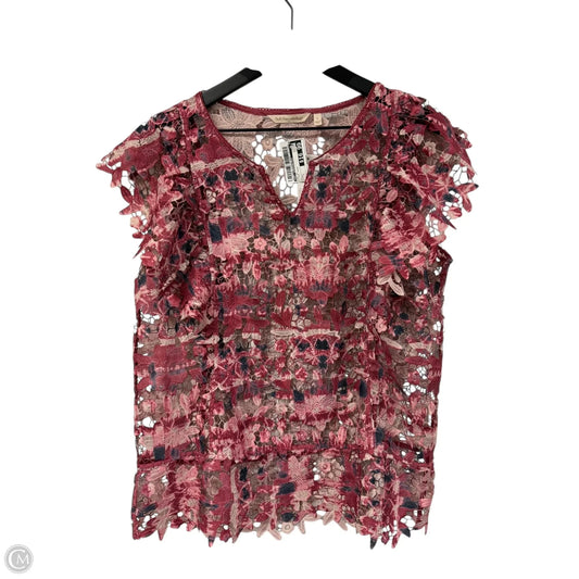 Top Short Sleeve By Soft Surroundings In Floral Print, Size: L