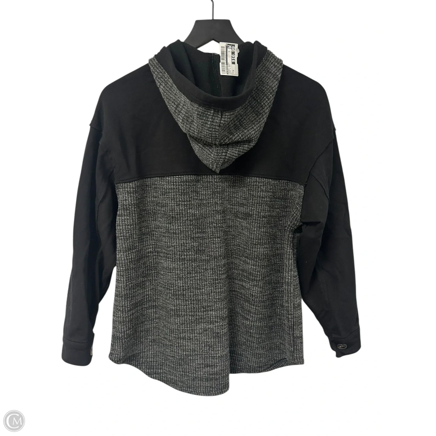 Jacket Shirt By Staccato In Black & Grey, Size: M