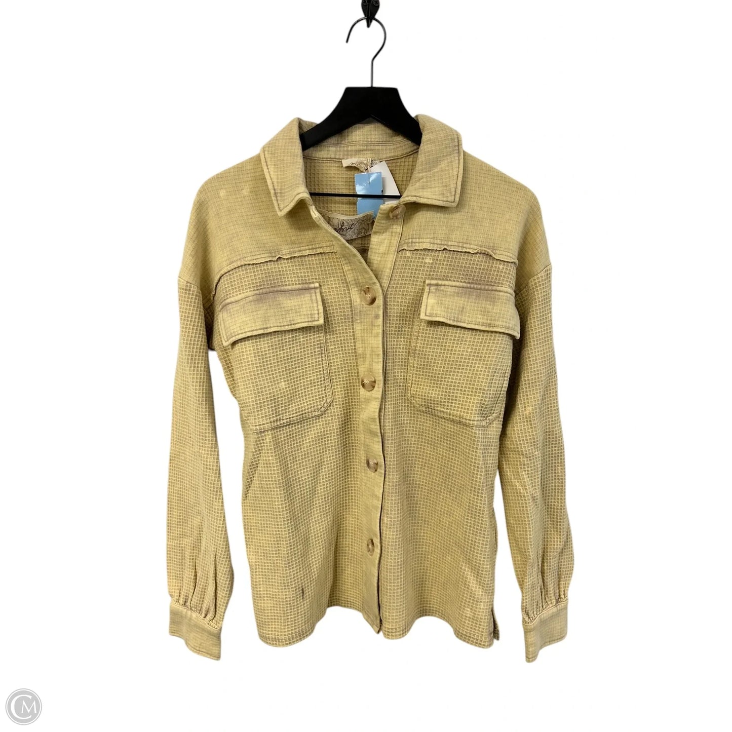Jacket Shirt By Mystree In Yellow, Size: S