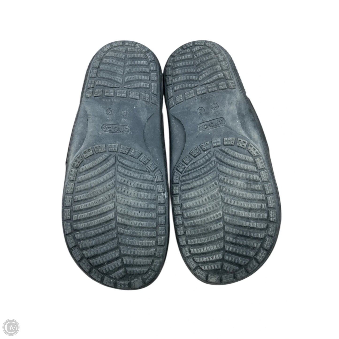 Sandals Flats By Crocs In Black, Size: 8