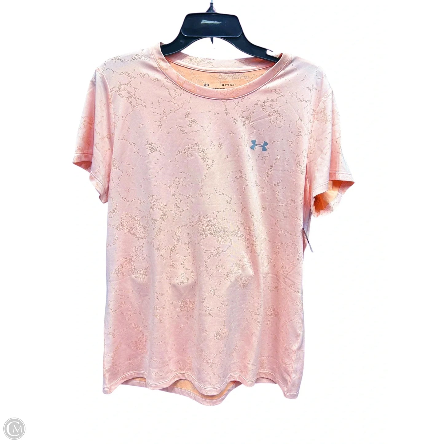 Athletic Top Short Sleeve By Under Armour In Peach, Size: Xl