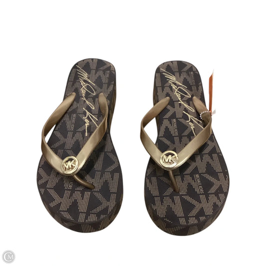 Sandals Flip Flops By Michael By Michael Kors In Brown, Size: 9