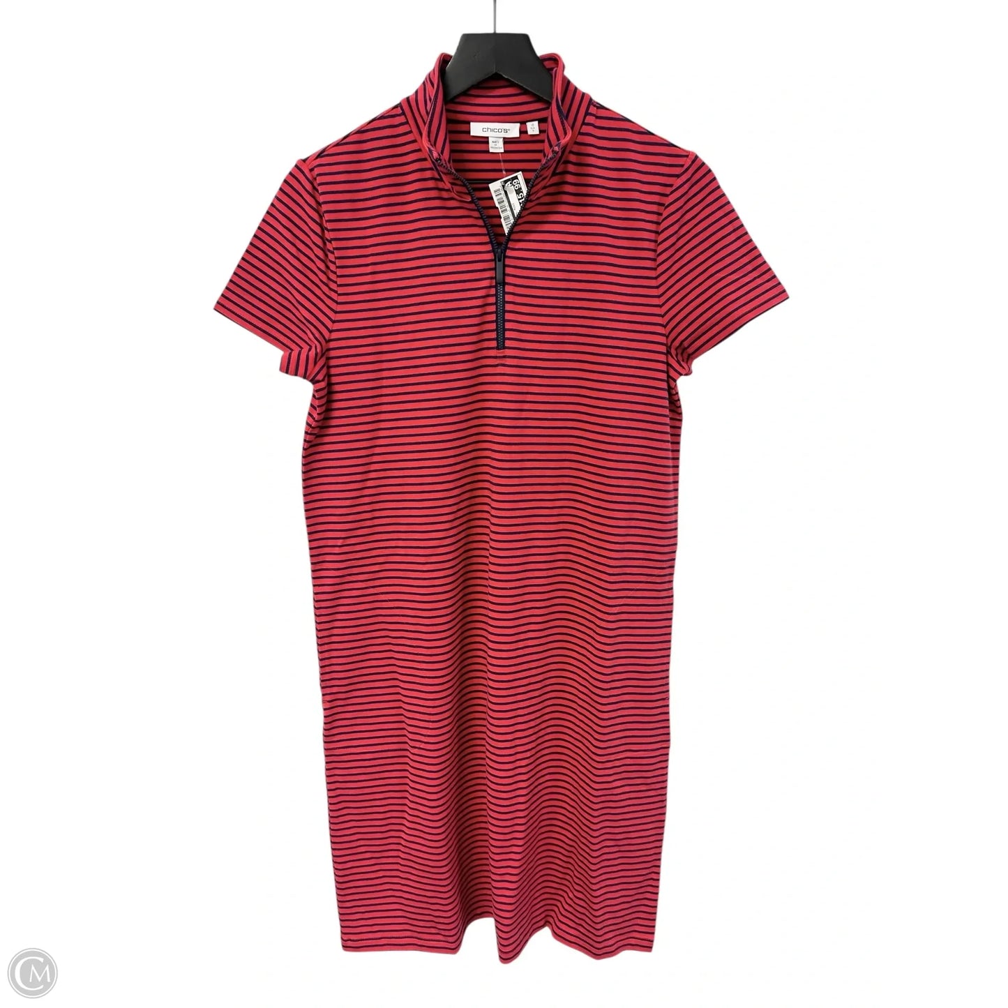 Dress Casual Midi By Chicos In Blue & Red, Size: S