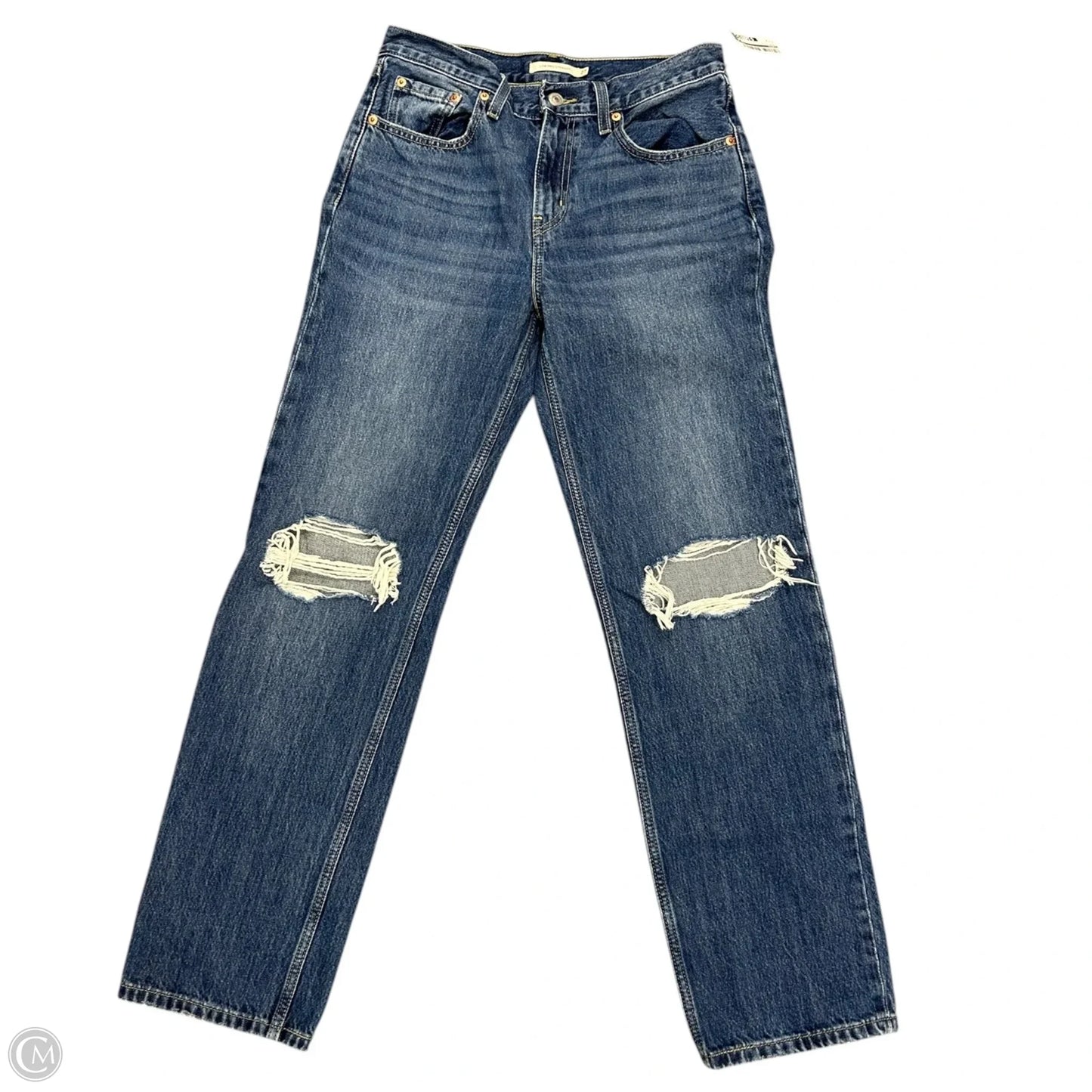 Jeans Straight By Levis In Blue Denim, Size: 4