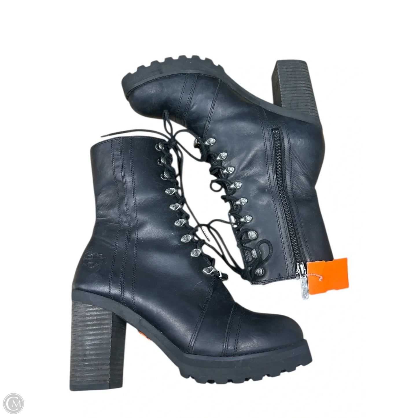 Boots Ankle Heels By Harley Davidson In Black, Size: 8