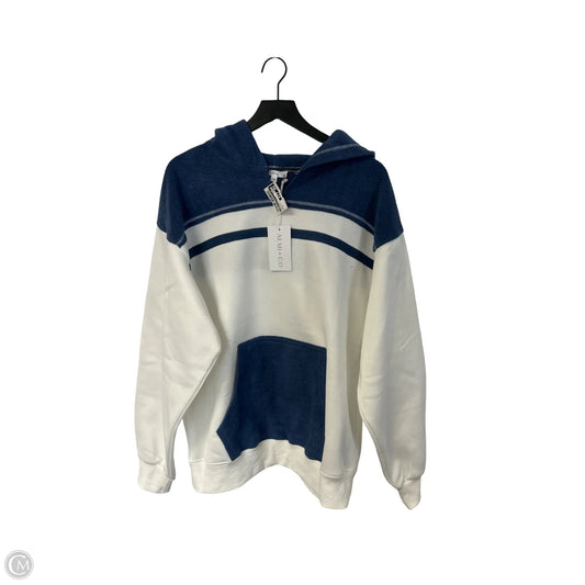Sweatshirt Hoodie By Cmc In Blue & White, Size: M