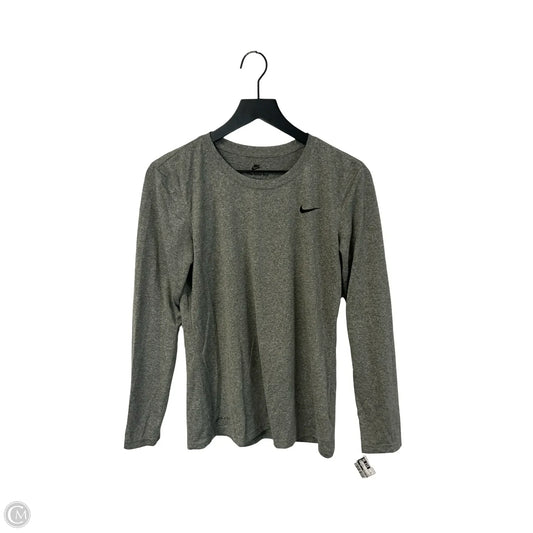 Athletic Top Long Sleeve Crewneck By Nike Apparel In Grey, Size: M