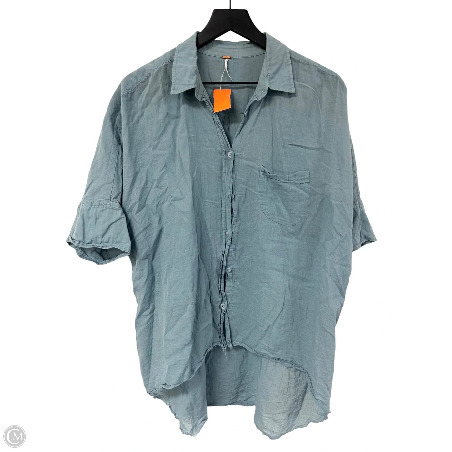 Blouse Short Sleeve By Free People In Blue, Size: S