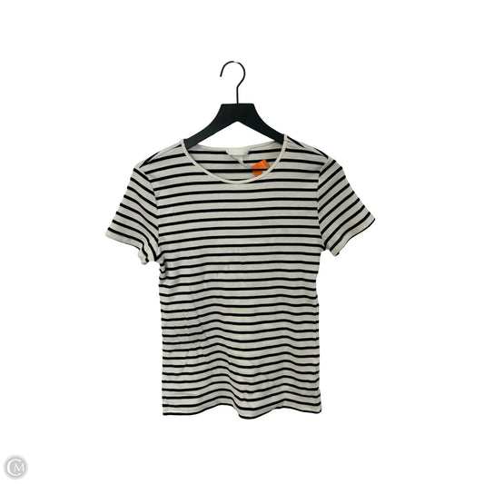 Top Short Sleeve Basic By H&m In Striped Pattern, Size: L