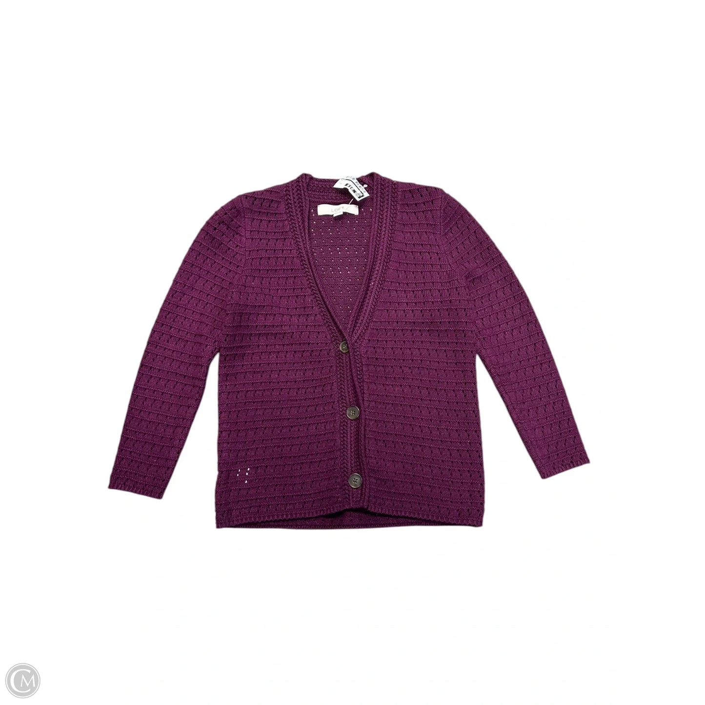 Sweater Cardigan By Loft In Purple, Size: Xs