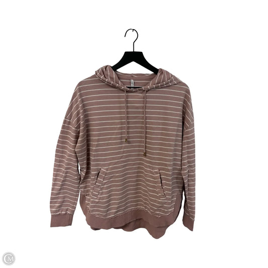 Sweatshirt Hoodie By Z Supply In Pink & White, Size: M