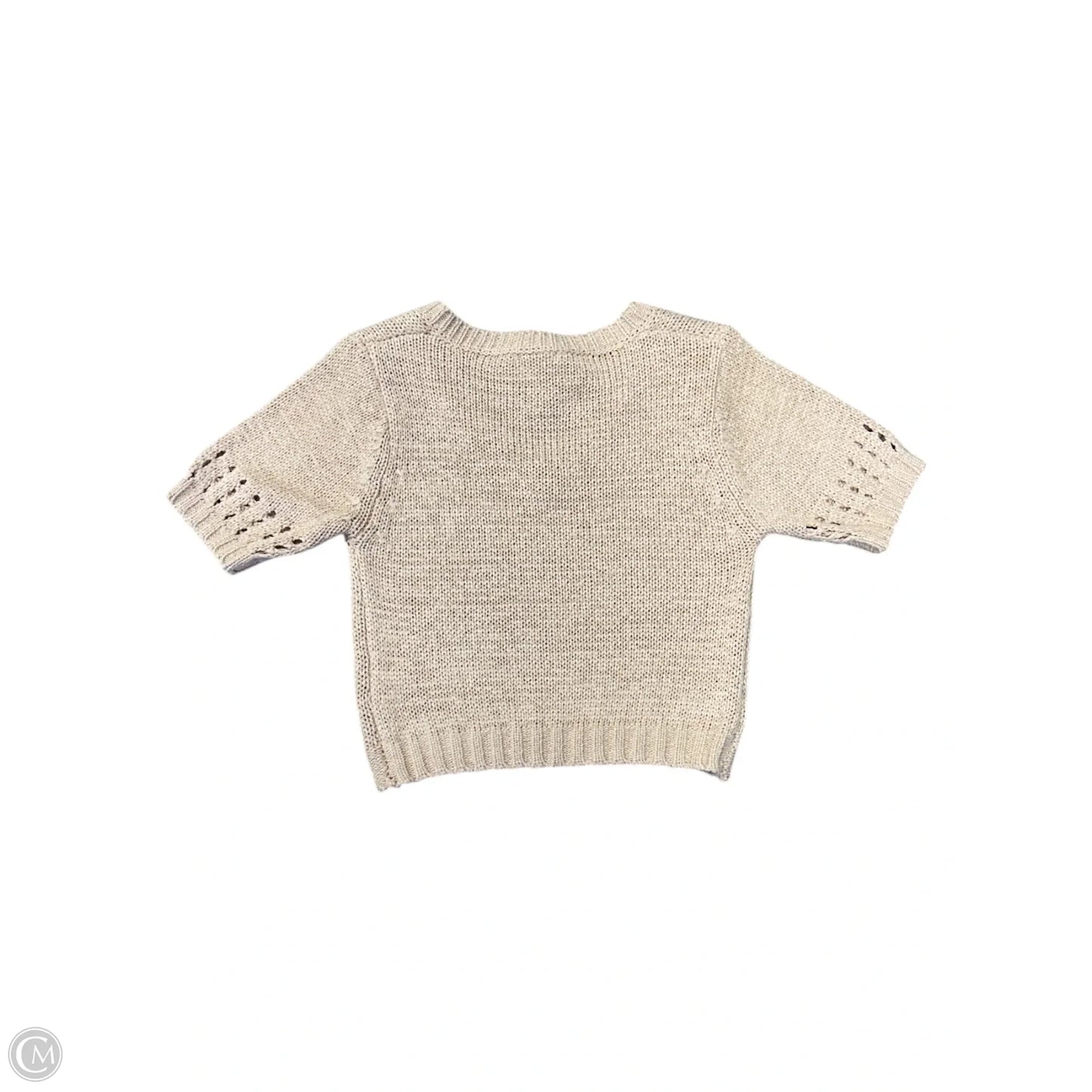Sweater Short Sleeve By Sage In Tan, Size: S