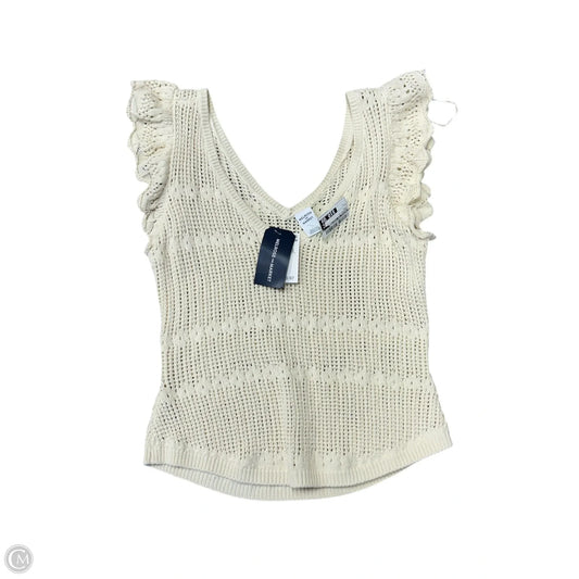 Sweater Short Sleeve By Melrose And Market In Cream, Size: L