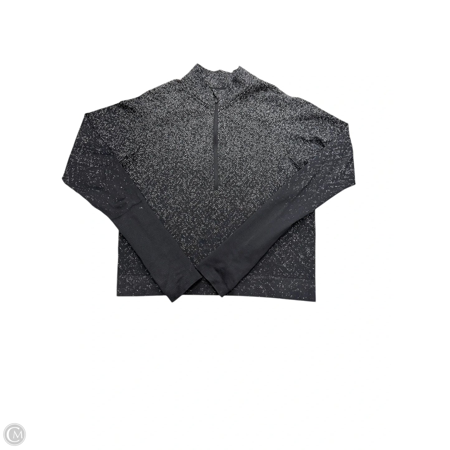 Athletic Top Long Sleeve Crewneck By Lululemon In Black & Grey, Size: 10