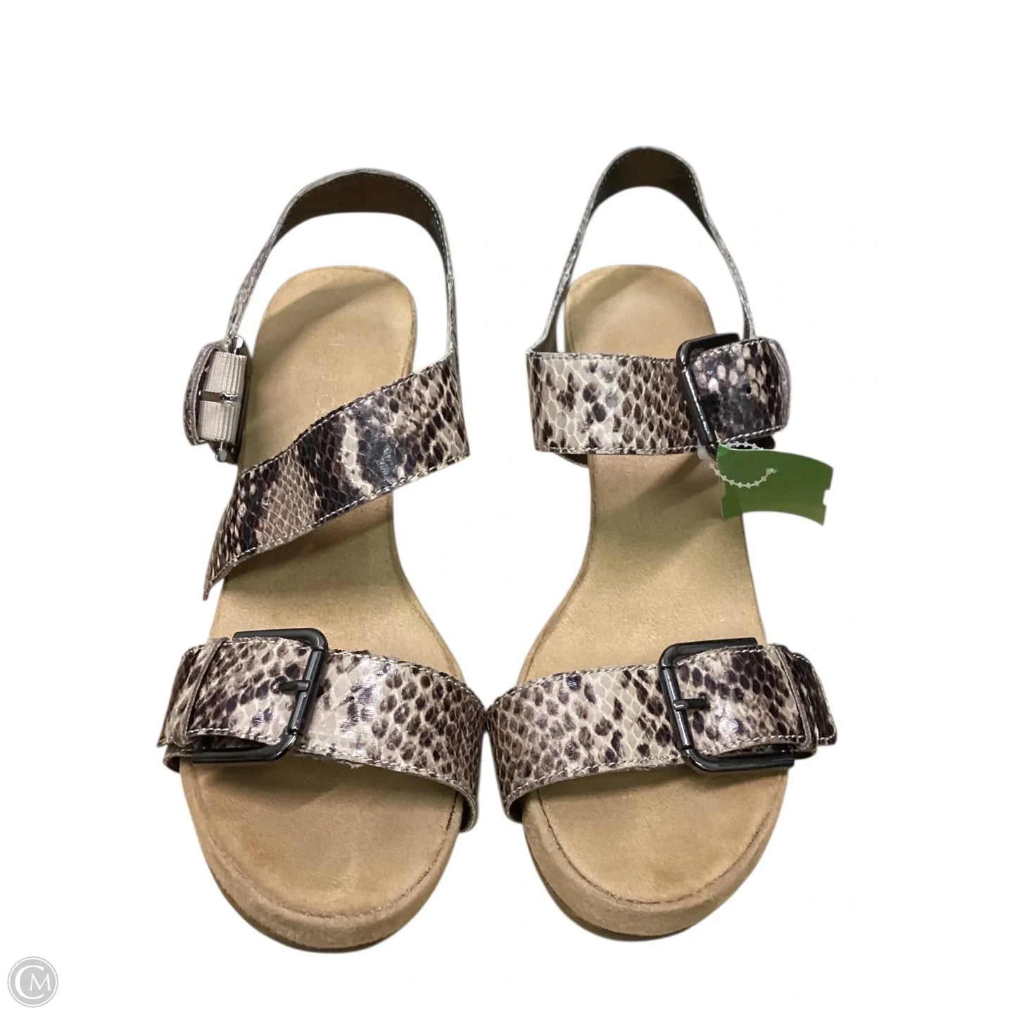 Sandals Heels Wedge By Aerosoles In Snakeskin Print, Size: 8.5