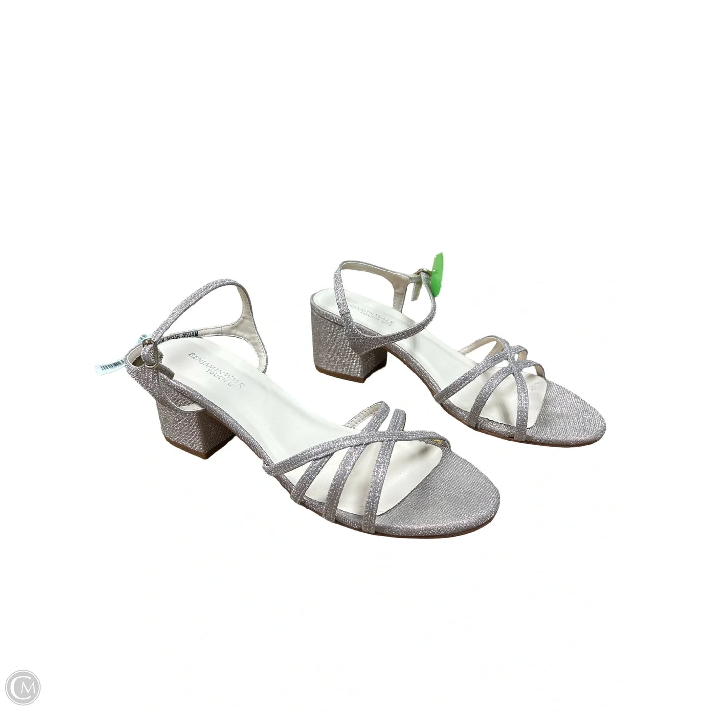 Sandals Heels Block By Cme In Gold, Size: 9.5