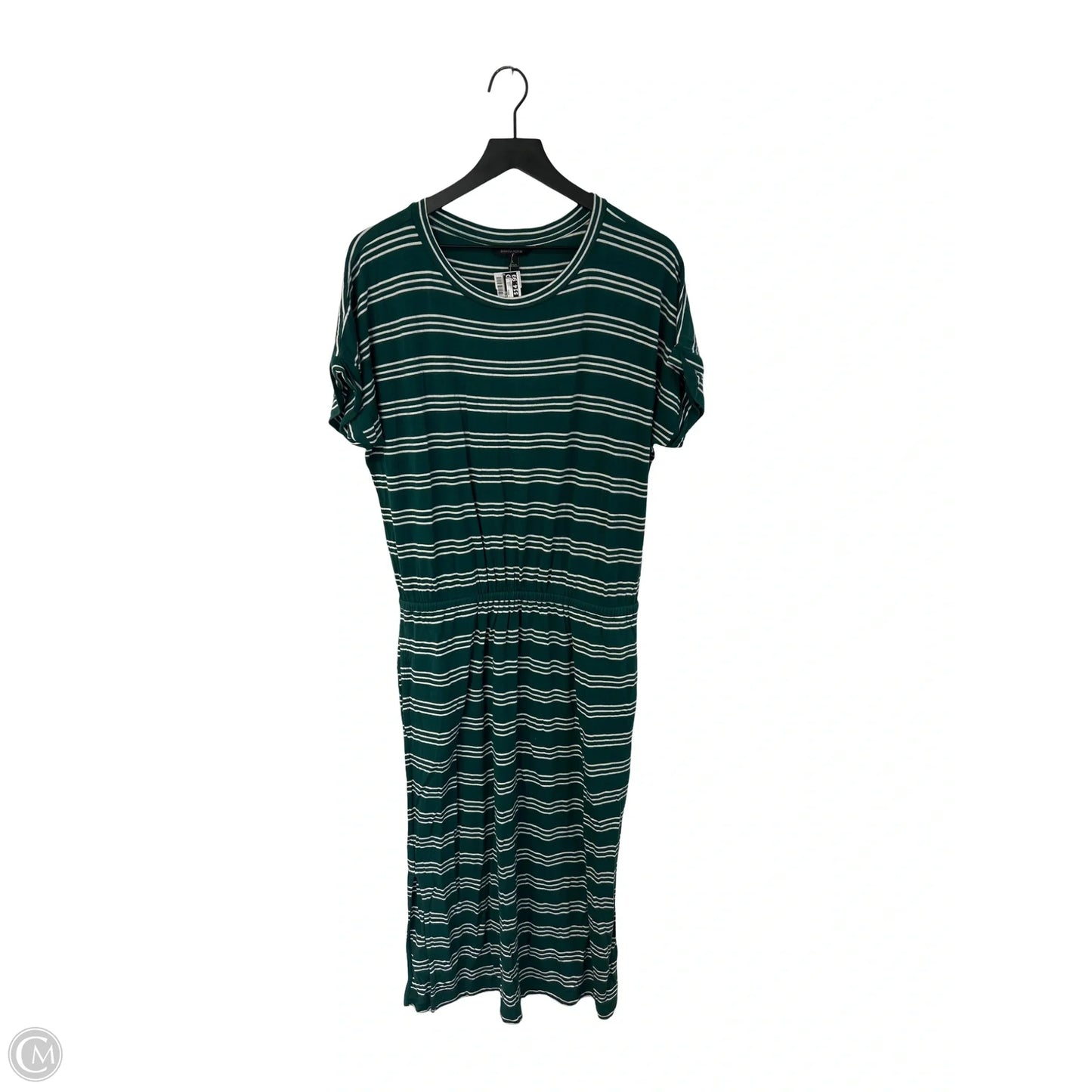 Dress Casual Maxi By Banana Republic In Green & White, Size: L