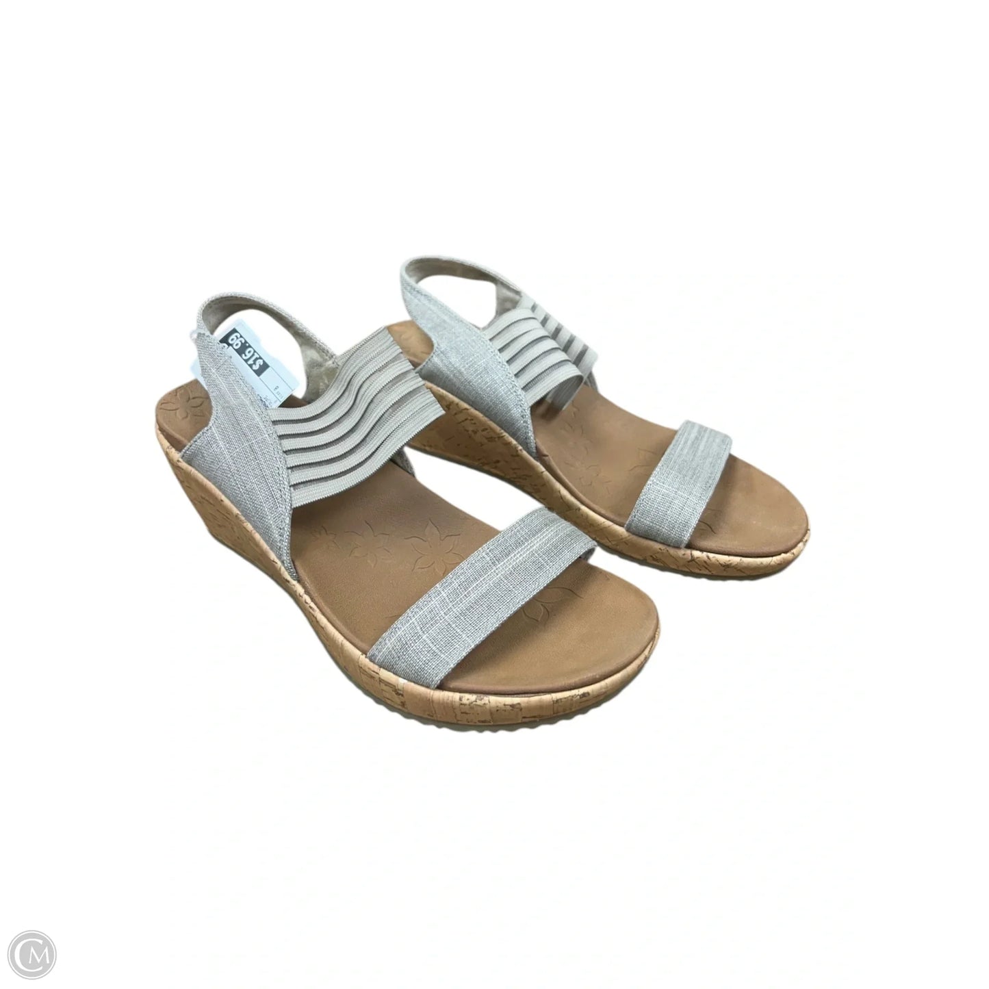 Sandals Heels Wedge By Skechers In Taupe, Size: 8
