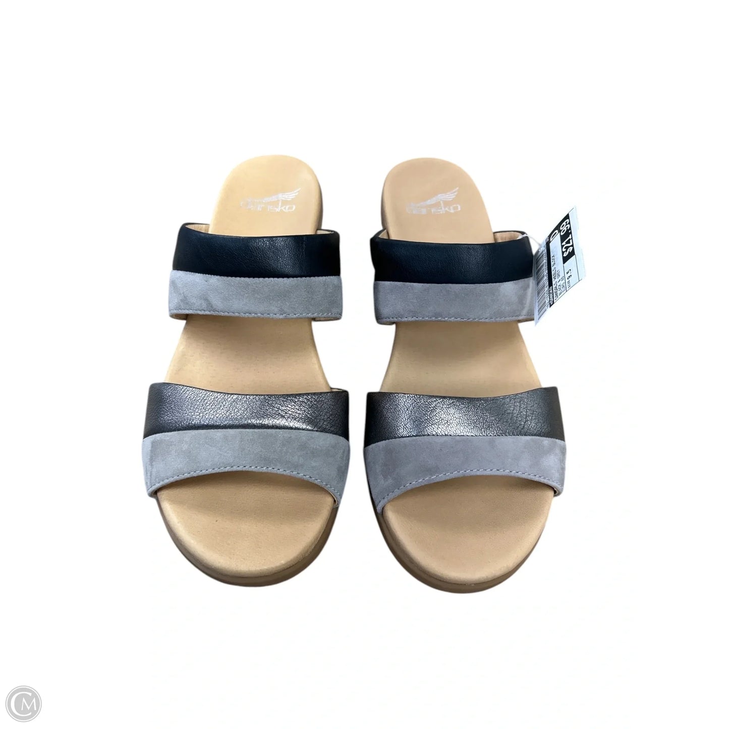 Sandals Heels Block By Dansko In Black & Grey, Size: 9.5