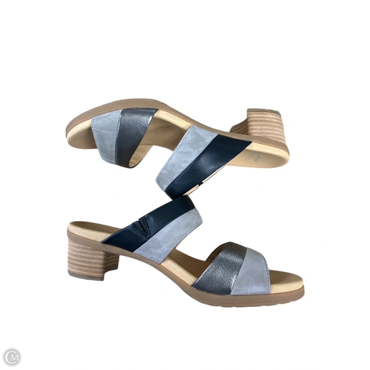 Sandals Heels Block By Dansko In Black & Grey, Size: 9.5