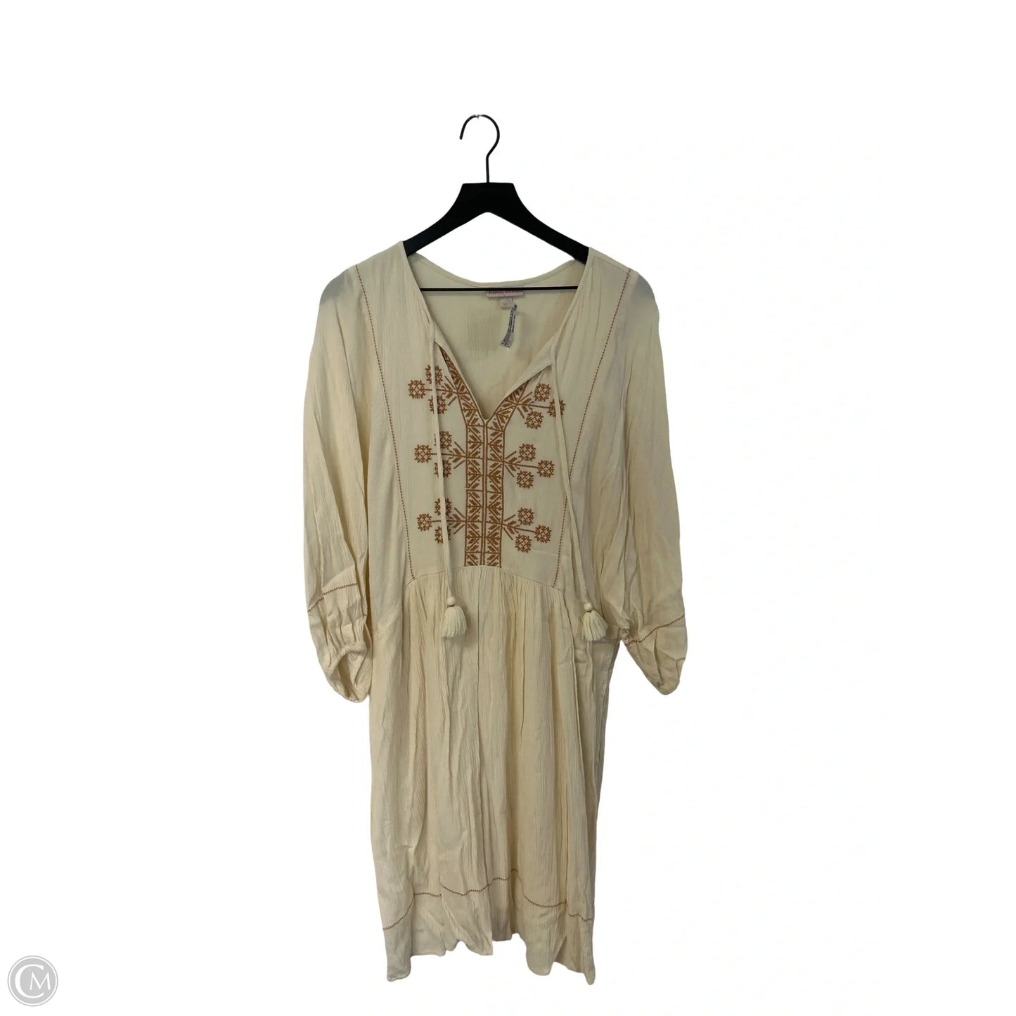 Dress Casual Short By Knox Rose In Brown & Cream, Size: L