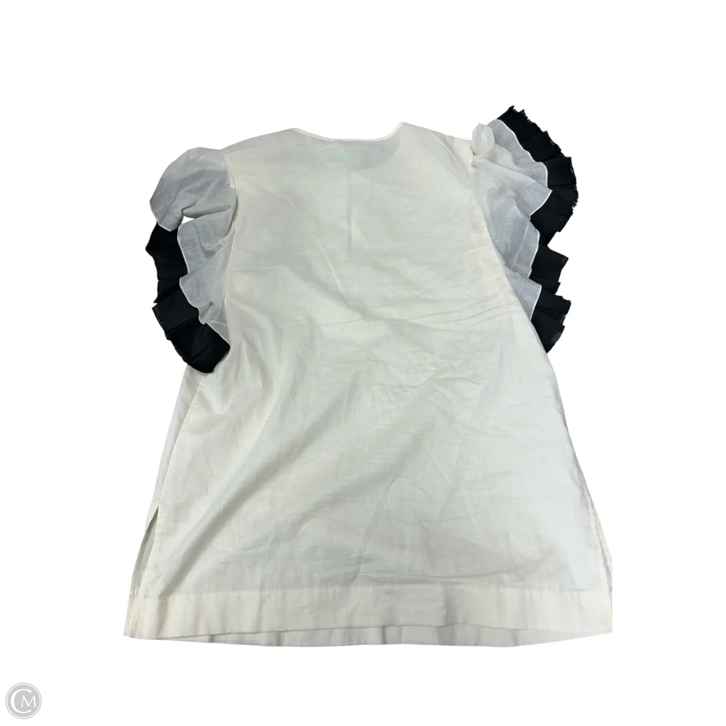 Top Short Sleeve Designer By Tory Burch In Black & White, Size: 6