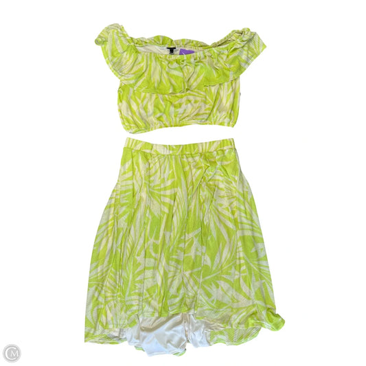 Skirt Set 2pc By Torrid In Cream & Green, Size: 2x