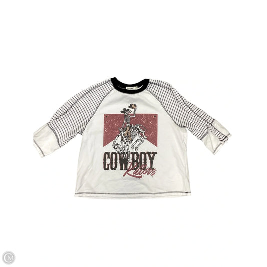 Top Long Sleeve By Clothes Mentor In Black & White, Size: L