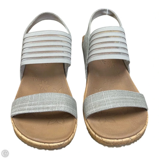 Sandals Heels Wedge By Skechers In Taupe, Size: 8