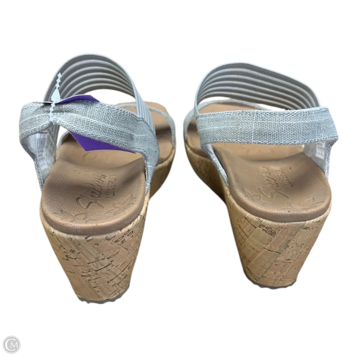 Sandals Heels Wedge By Skechers In Taupe, Size: 8