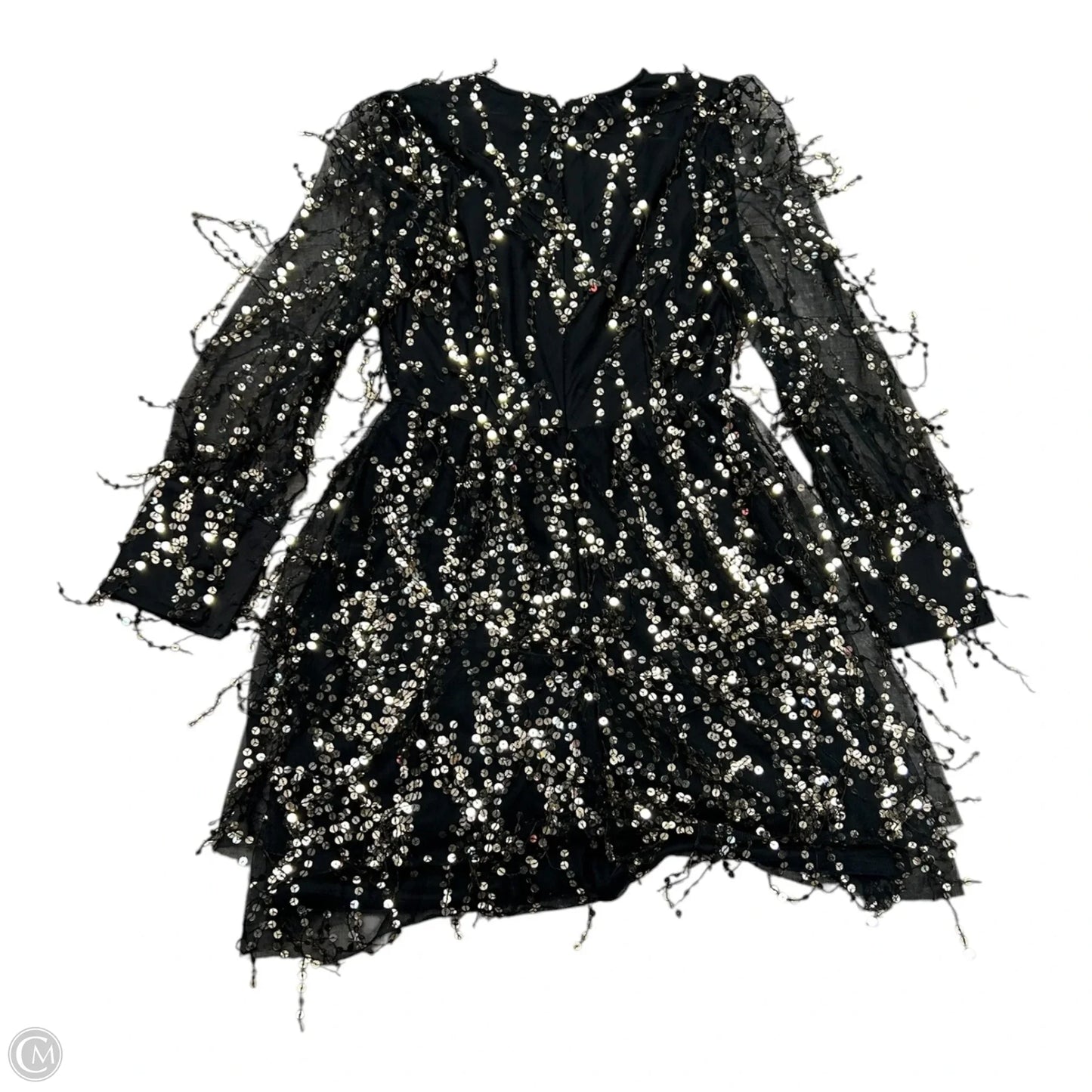 Dress Party Short By Clothes Mentor In Black & Gold, Size: M