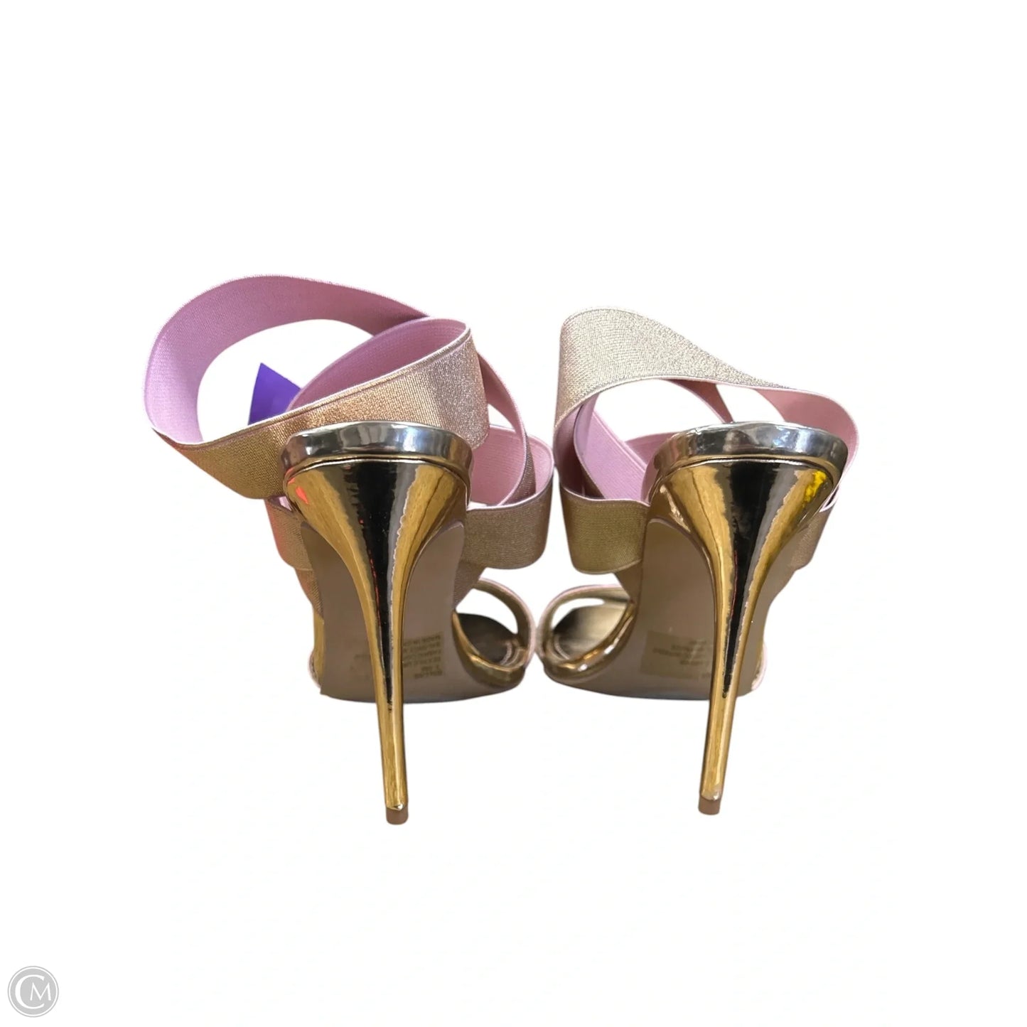 Sandals Heels Stiletto By Clothes Mentor In Rose Gold, Size: 7.5