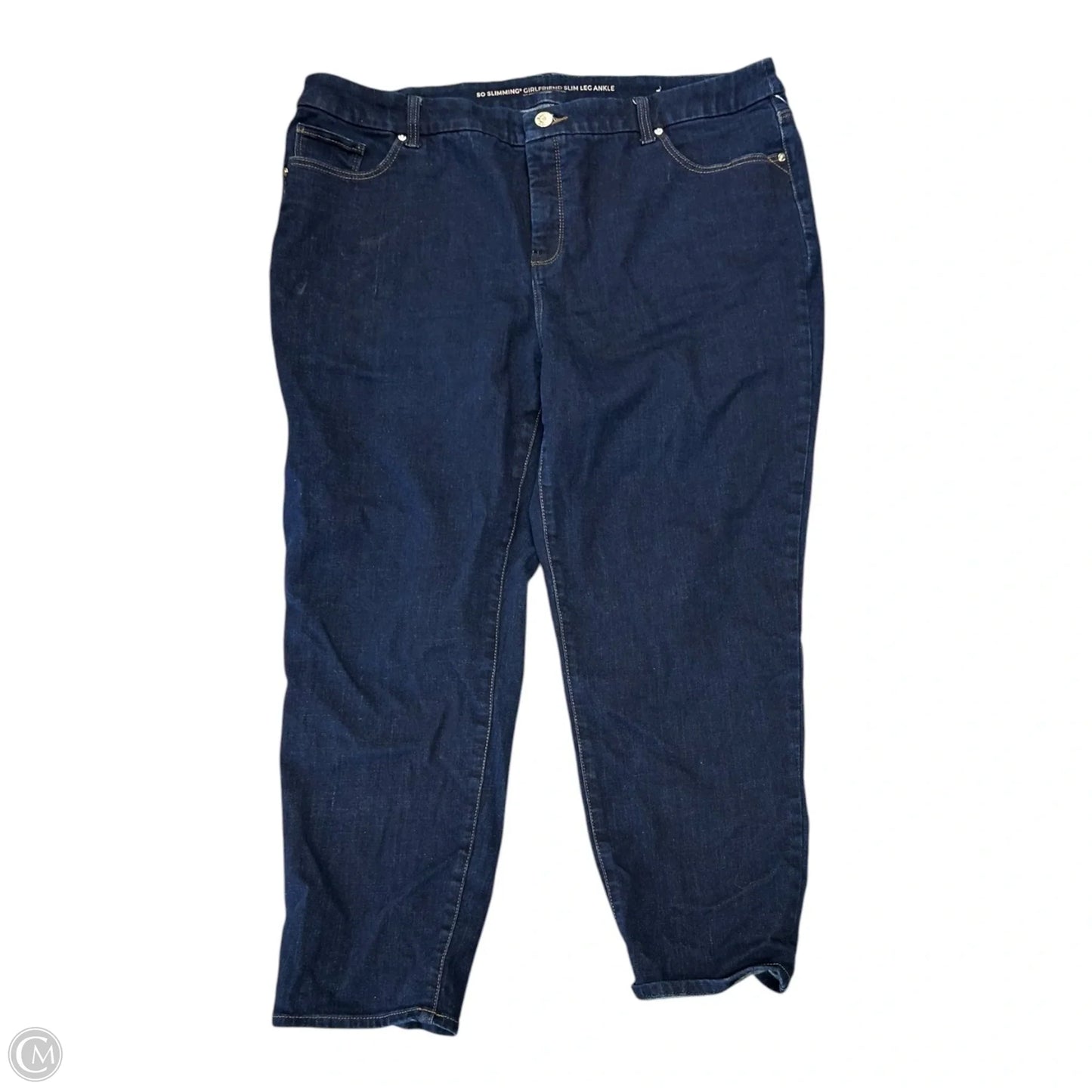 Jeans Straight By Chicos In Blue Denim, Size: 18