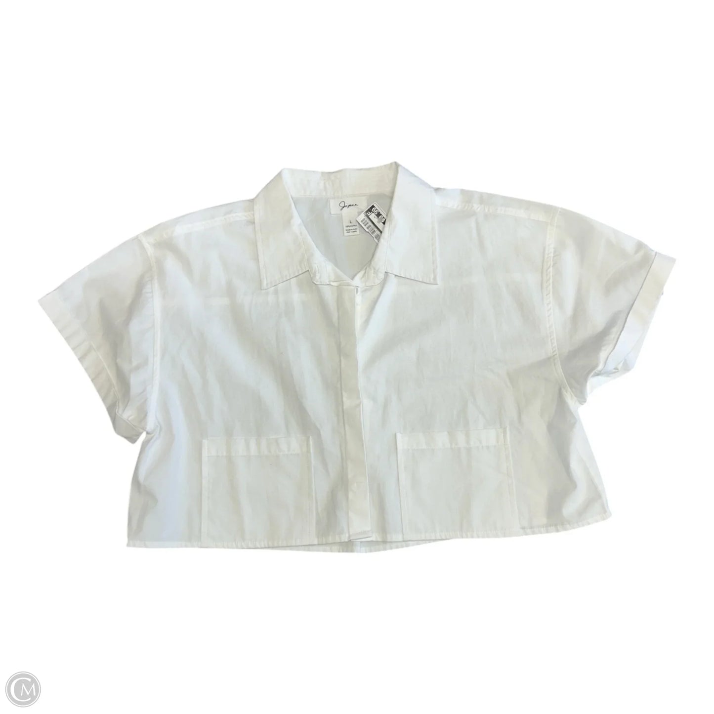 Blouse Short Sleeve By Japna In White, Size: L