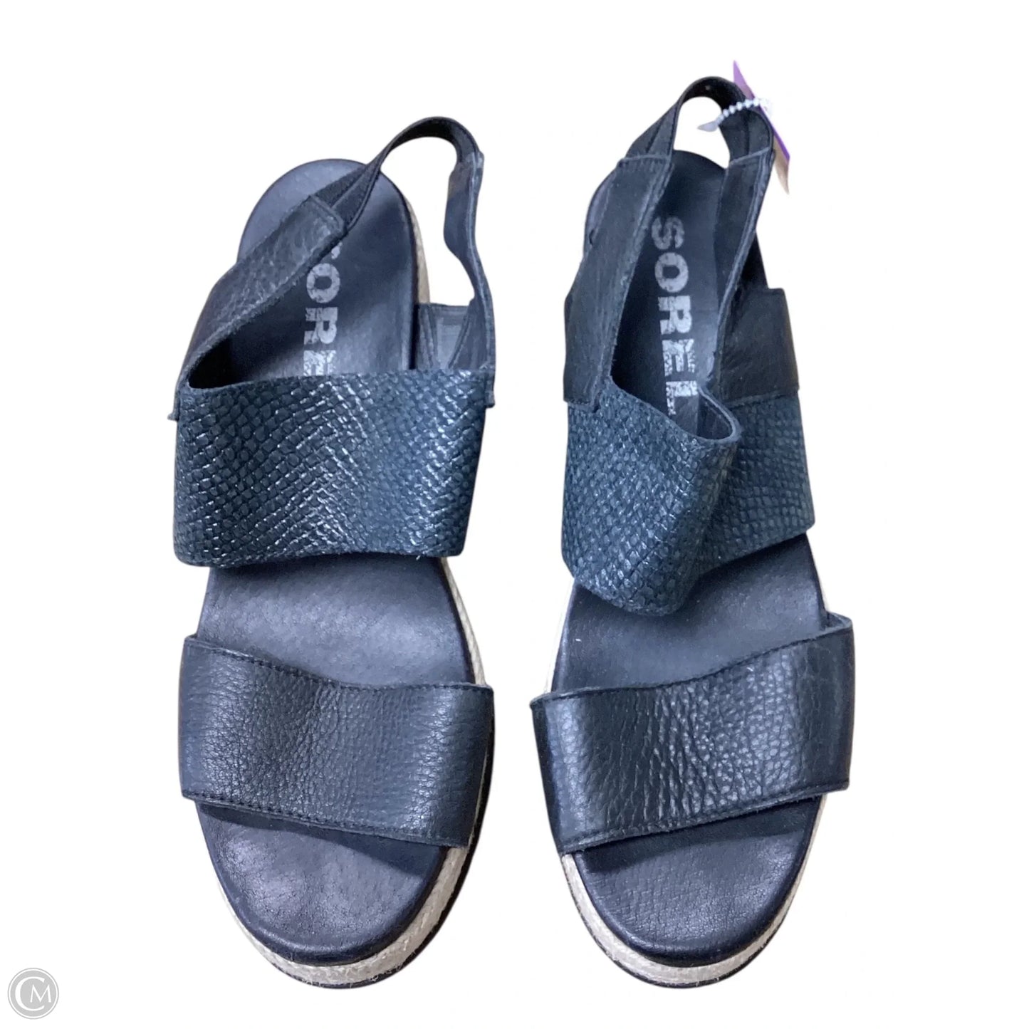 Sandals Heels Wedge By Sorel In Black, Size: 8