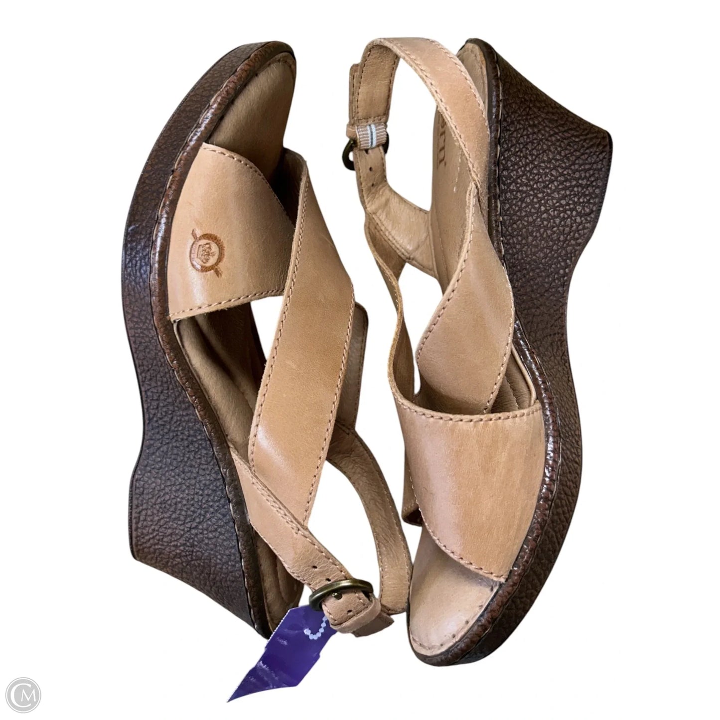 Sandals Heels Wedge By Born In Tan, Size: 8