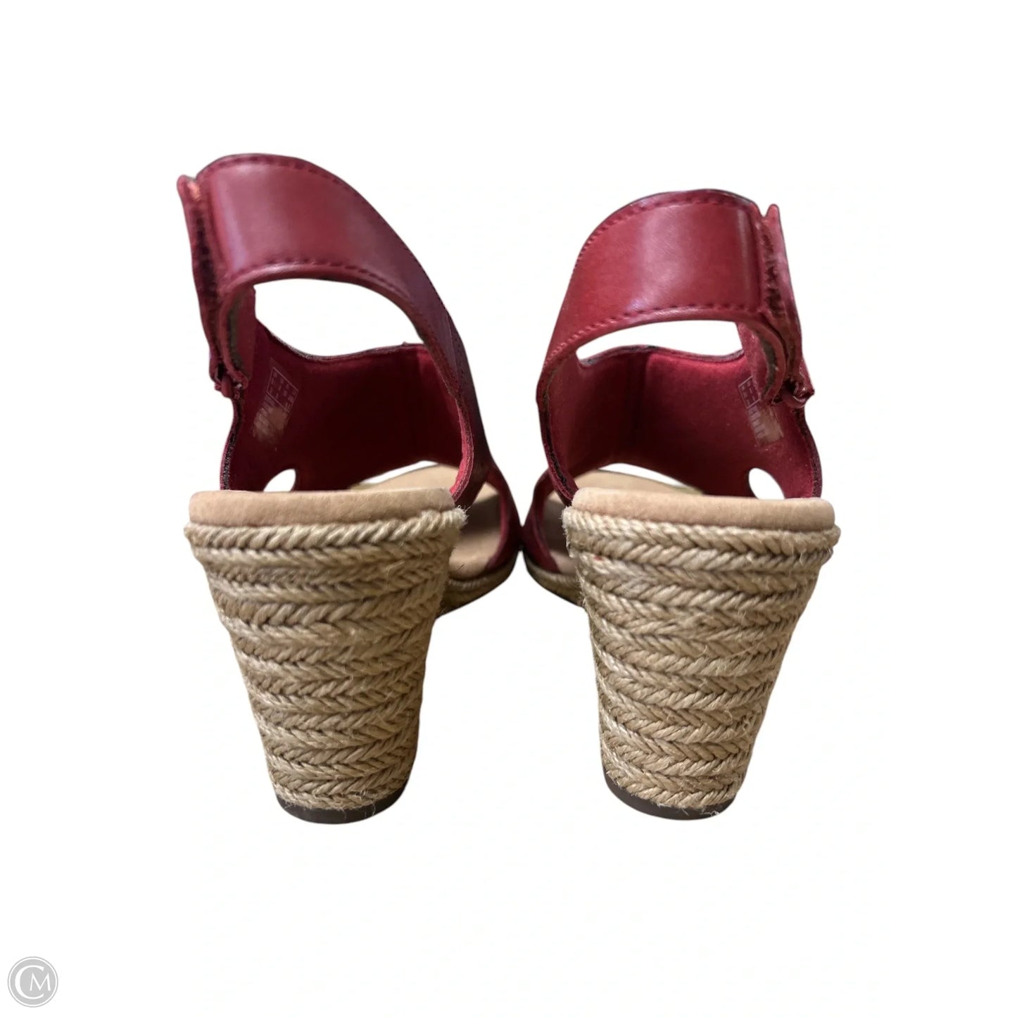 Sandals Heels Wedge By Clarks In Red, Size: 8