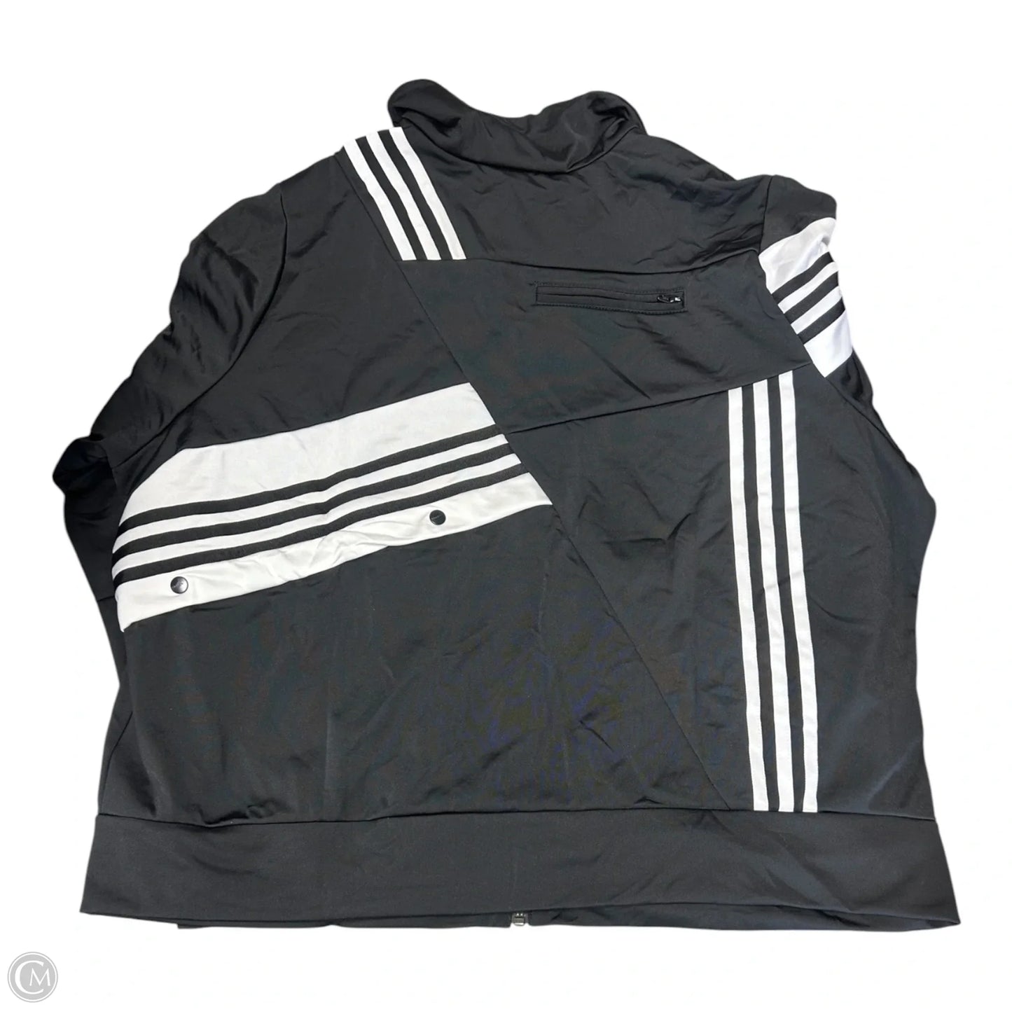 Athletic Jacket By Adidas In Black & White, Size: 3x