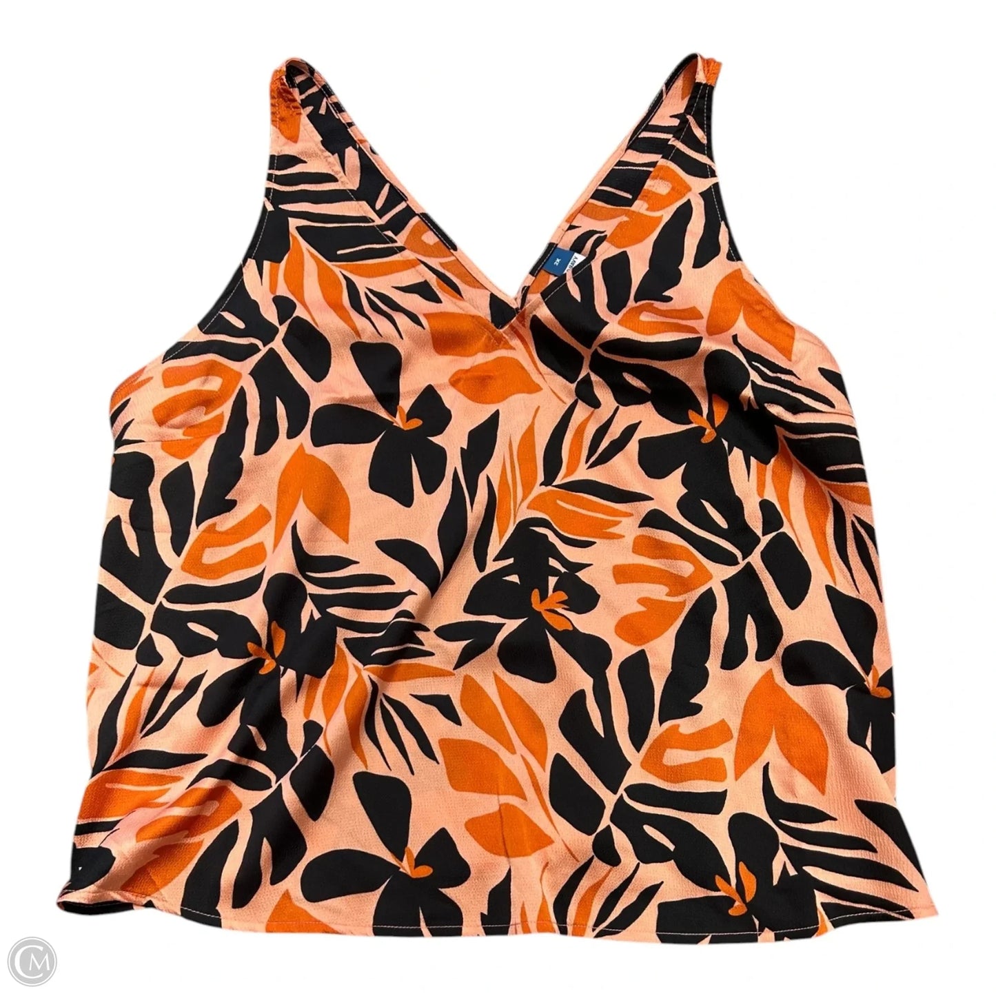 Top Sleeveless By Old Navy In Black & Orange, Size: 2x
